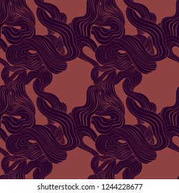 abstract ornament of smooth lines, seamless vector pattern intended for textiles and fabrics