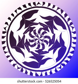 Abstract ornament, stencil round pattern, cut out design, decor element