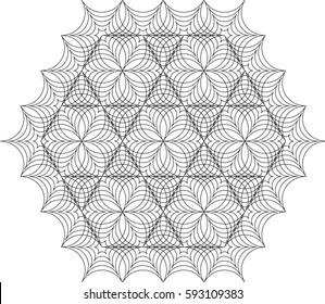 Abstract ornament, stencil round pattern, decor element, vector illustration.