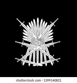 abstract ornament with sword form for game of throne background