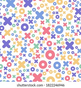Abstrakter Zierzahn. Nahtlose Vektorhintergründe. Wiederholte Dekoration des Spiels tic-tac-toe, Fliesengewebe Design.