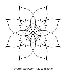 Abstract ornament. Vector element. Coloring book page. 