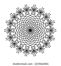 Abstract ornament. Vector element. Coloring book page. 