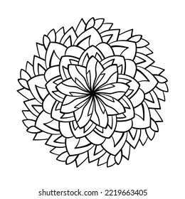 Abstract ornament. Vector element. Coloring book page. 