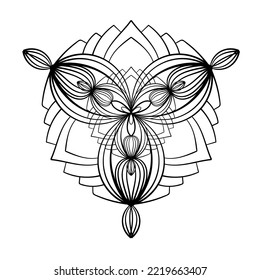 Abstract ornament. Vector element. Coloring book page. 