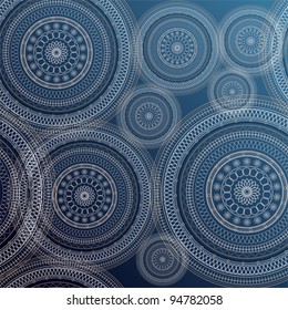 abstract ornament wallpaper pattern with circles, vector
