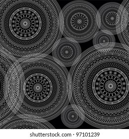 abstract ornament wallpaper pattern with circles, vector
