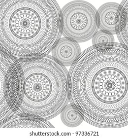 abstract ornament wallpaper pattern with circles, vector