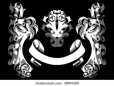 Abstract ornament in white and grey colors