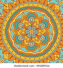 Abstract ornamental background. Boho style pattern. Vector art