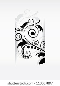Abstract ornamental background with floral elements and swirls