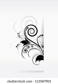 Abstract ornamental background with floral elements and swirls