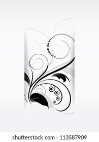 Abstract ornamental background with floral elements and swirls