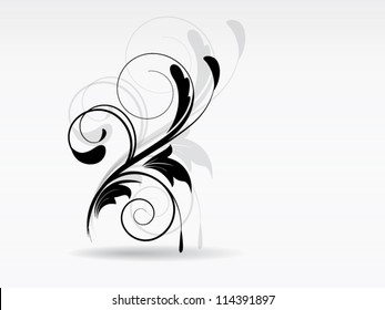 Abstract ornamental background with floral elements and swirls