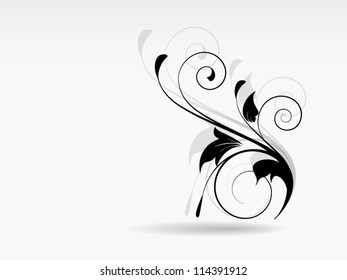 Abstract ornamental background with floral elements and swirls