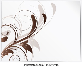 Abstract ornamental background with floral elements and swirls