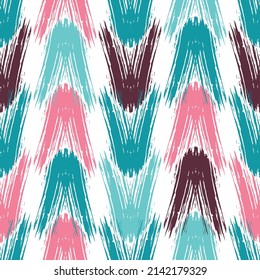 Abstract ornamental background in form of a knitted fabric.   Blue Yellow Pink Color Vector Illustration