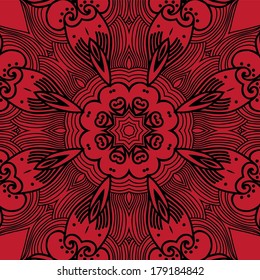 Abstract ornamental background. Hand drawn vector art