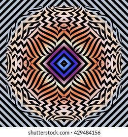 Abstract ornamental background. Round pattern. Vector art