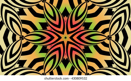 Abstract ornamental background. Round pattern. Vector art