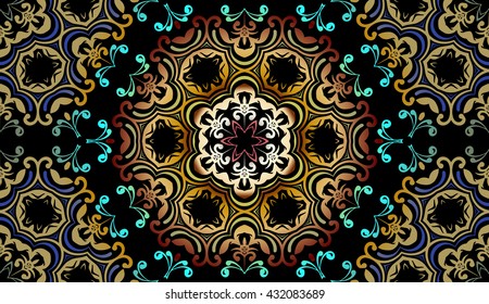 Abstract ornamental background. Round pattern. Vector art
