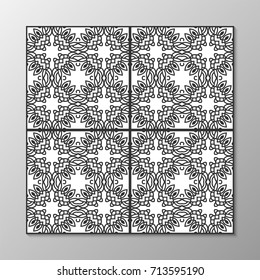Abstract ornamental black and white pattern. Vector illustration