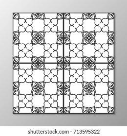 Abstract ornamental black and white pattern. Vector illustration
