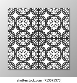 Abstract ornamental black and white pattern. Vector illustration