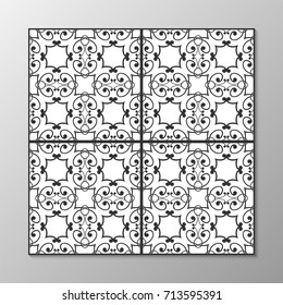 Abstract ornamental black and white pattern. Vector illustration