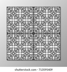 Abstract ornamental black and white pattern. Vector illustration