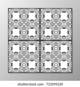 Abstract ornamental black and white pattern. Vector illustration