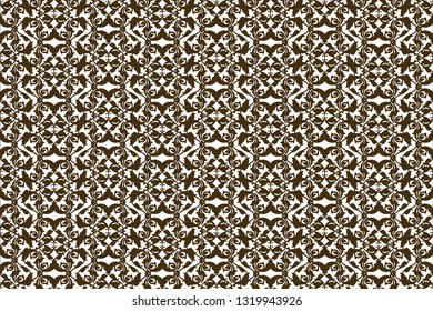 Abstract ornamental brown seamless pattern. Vector illustration