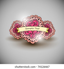 Abstract ornamental bubble speech with ribbon for text
