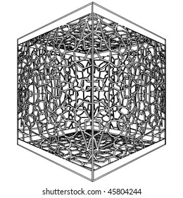 Abstract Ornamental Cage Vector 02