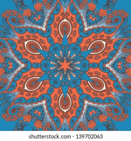 Abstract ornamental circle. Round lace background