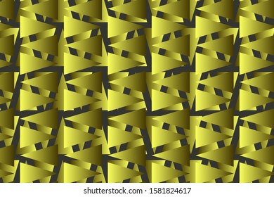Abstract ornamental composition of colored, gradient, geometric shapes on a dark background. Vector image.