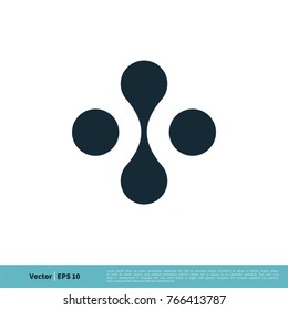 Abstract Ornamental Decoration Dot Connected Icon Vector Logo Template Illustration Design. Vector EPS 10.