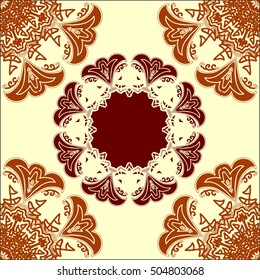 Abstract ornamental decorative background with hand drawn ornaments.