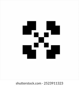 Abstract ornamental design with checkered patterns.