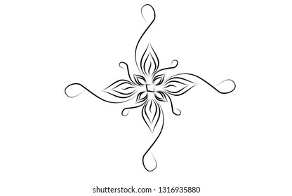 Abstract ornamental design element with white background.