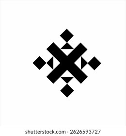 Abstract ornamental design with letter x.
