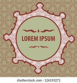 abstract ornamental design with sample text in brown and green