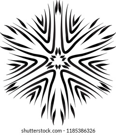 Abstract ornamental element for design. Snowflake. Mandala pattern. Anti stress coloring book page for adults. Vector illustration.
