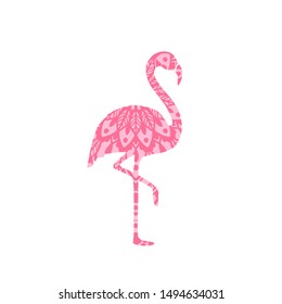 Abstract Ornamental Flamingo Shape. Vector Bird for Your Design.