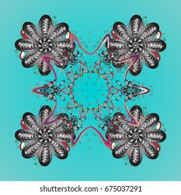 Abstract ornamental with Floral Elements. Vector winter pattern. Ornamental design on colorful background in colors.