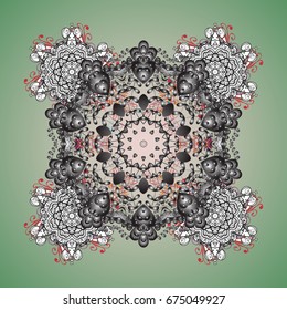 Abstract ornamental with Floral Elements. Vector winter pattern. Ornamental design on colorful background in colors.