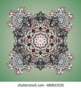 Abstract ornamental with Floral Elements. Vector winter pattern. Ornamental design on colorful background in colors.