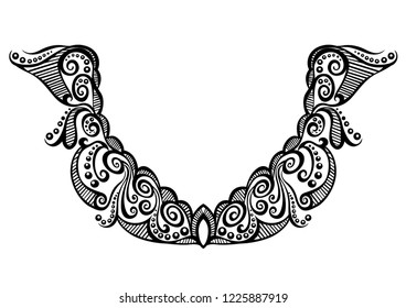 Abstract ornamental floral pattern embroidery fashion design for print clothes or shirt 