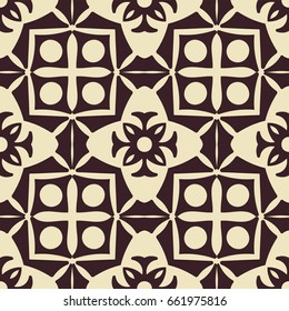 Abstract ornamental floral seamless pattern. Template can be used for fabric, textile, cloth, wrapping paper, oilcloth, and other design