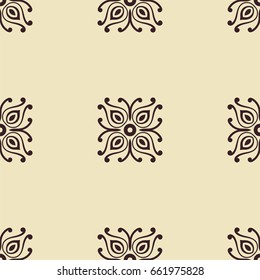 Abstract ornamental floral seamless pattern. Template can be used for fabric, textile, cloth, wrapping paper, oilcloth, and other design